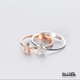 Nhẫn bạc 925 CAO CẤP mặt hình ngôi sao nhỏ xinh có đính đá lấp lánh của nữ - Twinkle Silver