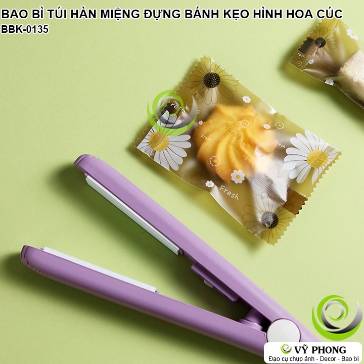 BAO BÌ TÚI HÀN MIỆNG ĐỰNG BÁNH KẸO TÂN XUÂN HÌNH BÔNG HOA CÚC ĐÓNG GÓI QUÀ TẶNG DỊP LỄ TẾT NĂM MỚI NOEL BBK-0135