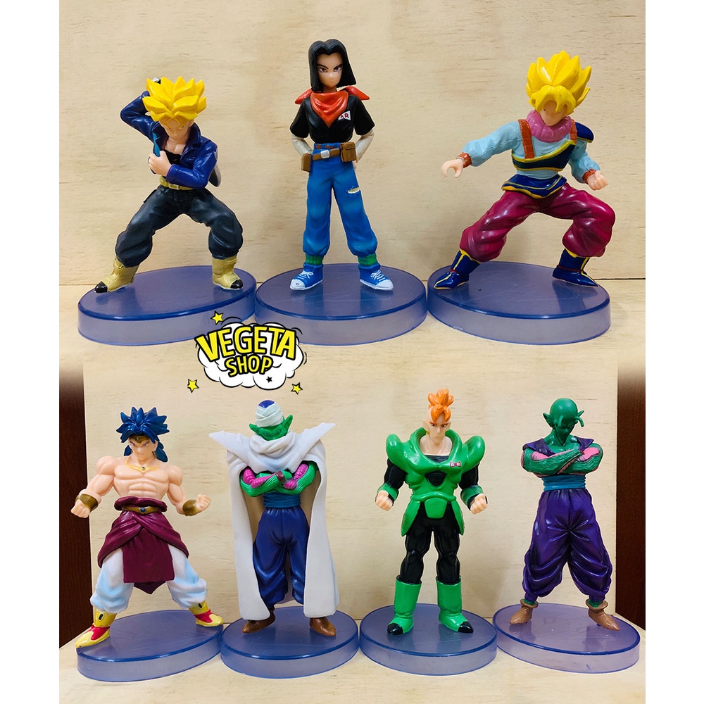 Mô hình Dragon Ball - Trunks SSJ Android Số 16 17 Songoku Goku Broly God Blue Piccolo Frieza Fide - Đế tím - Cao 10~13cm