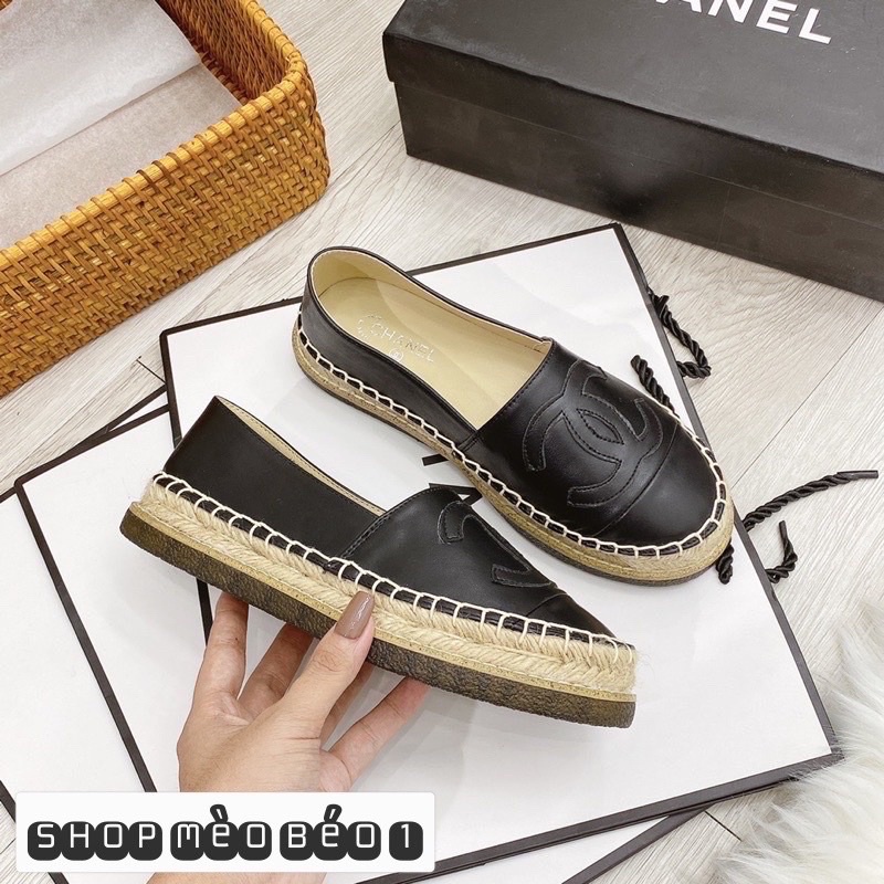 Giày slip on cn da mịn đế cói fullbox