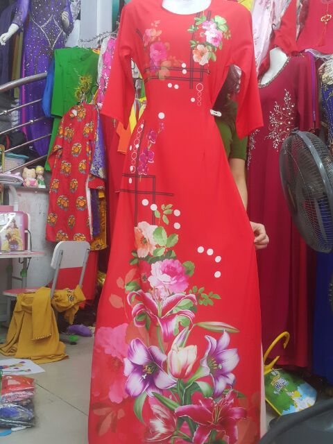 🍄SALE 3 MẪU ÁO DÀI IN HÌNH 7D LỤA NHẬT 1,ÁO MAY SẴN ,CHI 147K 1 ÁO MAY  SẴN