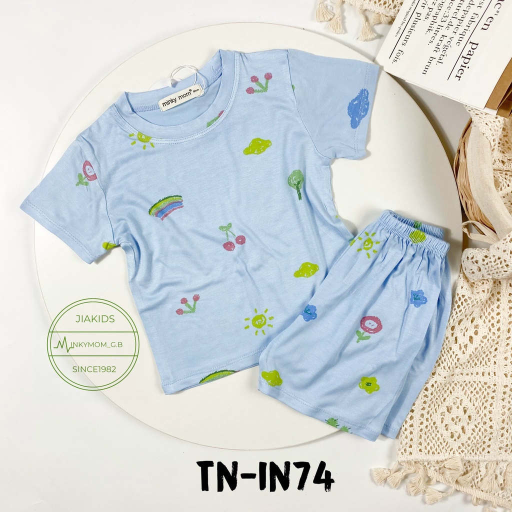 [Mã SKAMFSW175 giảm 10K đơn 50K] Bộ Cộc Tay THUN LẠNH MINKY MOM In Hình Toàn Thân Dễ Thương Cho Bé TN-IN74