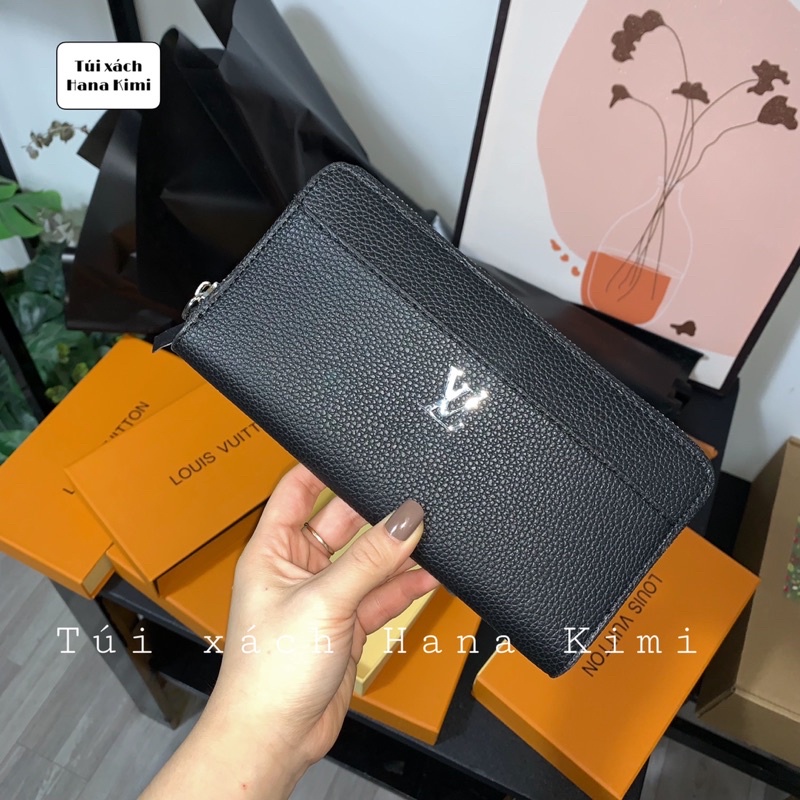 Ví bóp nữ dáng dài màu đen đơn giản FULL BOX