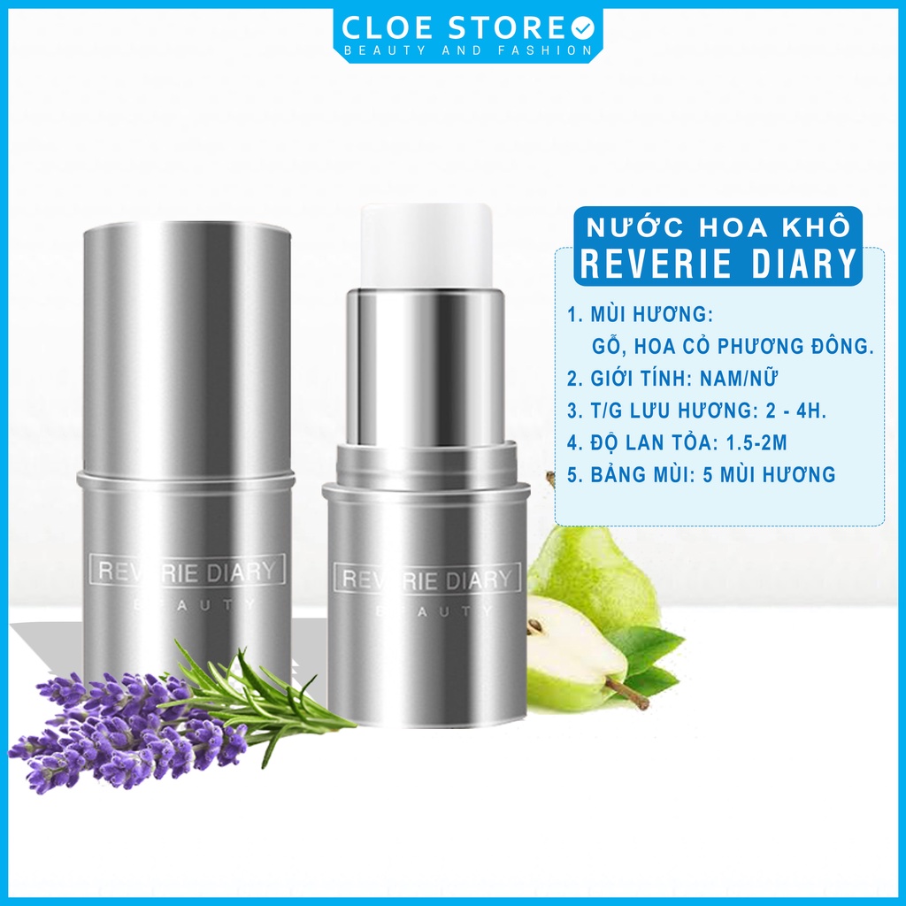 Nước hoa khô dạng sáp Reverie Diary hương hoa cỏ thanh mát hàng nội địa Trung