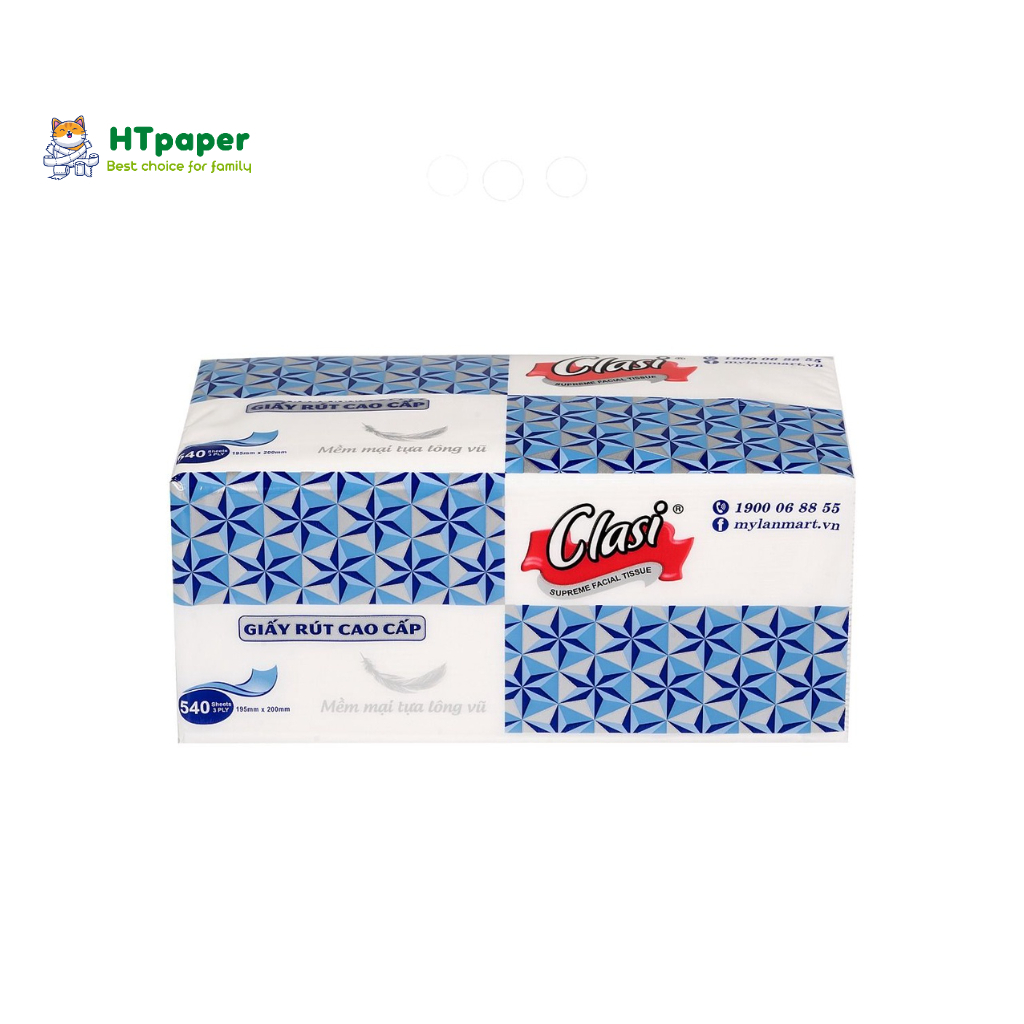 💥 COMBO 4 Gói Khăn Giấy Lụa Clasi, Khăn Giấy Rút Cao Cấp 540 tờ/3 lớp Mềm Mại, An Toàn