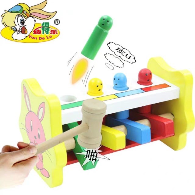 Đồ Chơi Gỗ Đập Chuột Hình Thỏ Đồ Chơi Thông Minh Rèn Vận Động Tinh Cho Bé
