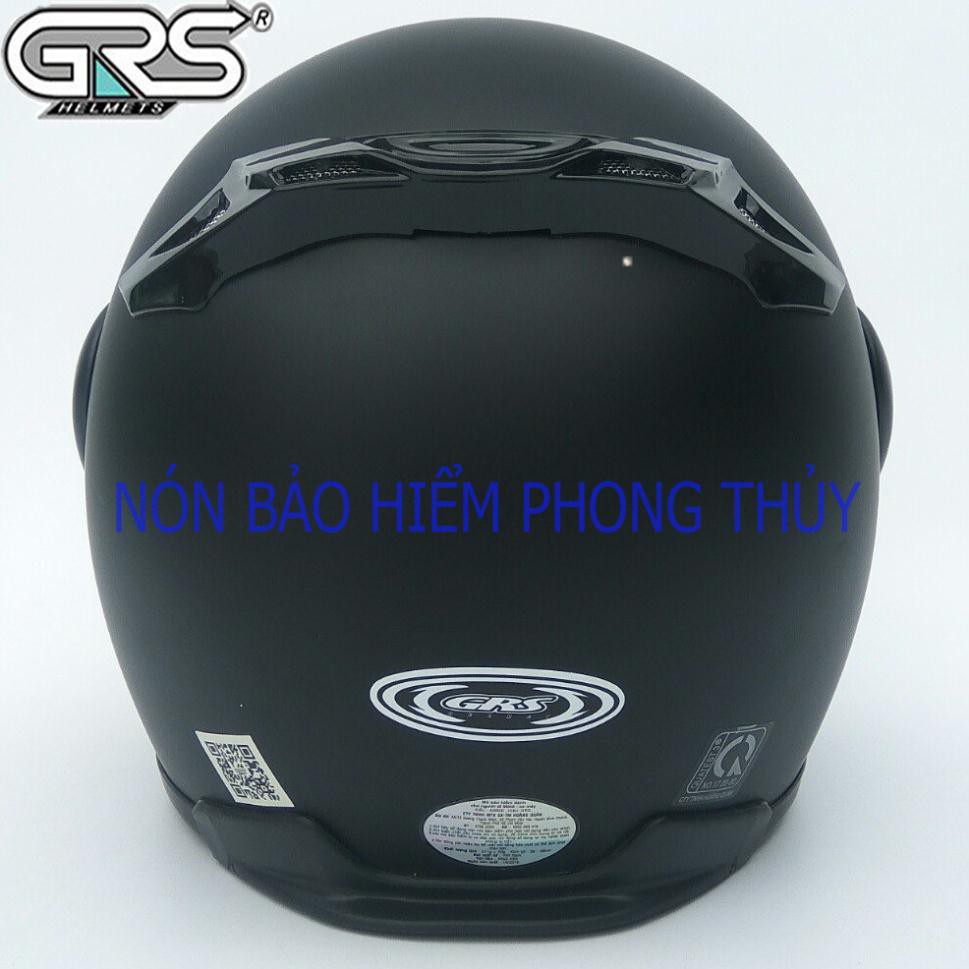 Nón, Mũ bảo hiểm 3/4 đầu Grs A360K - xanh đen sần - bảo hành 12 tháng