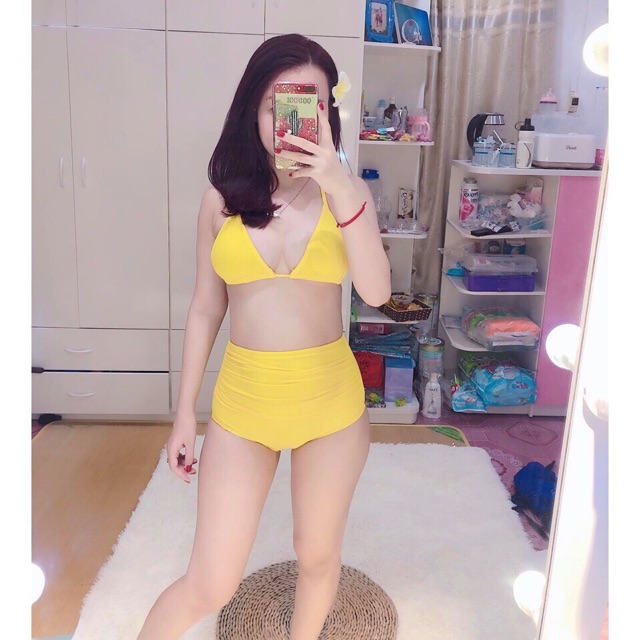Bikini Đồ Bơi 2 Mảnh Tam Giác Quần Cao Nhún GK0215 (Ảnh Thật) | BigBuy360 - bigbuy360.vn