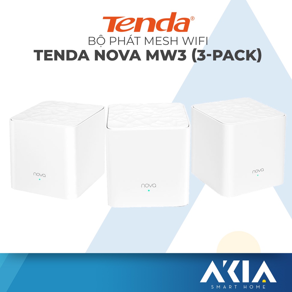 Bộ Phát Mesh Wifi Tenda Nova MW3 (3-Pack) - Phát Wifi Toàn Nhà, Một Tên Mạng Duy Nhất, Tốc Độ Cao 1200Mbps