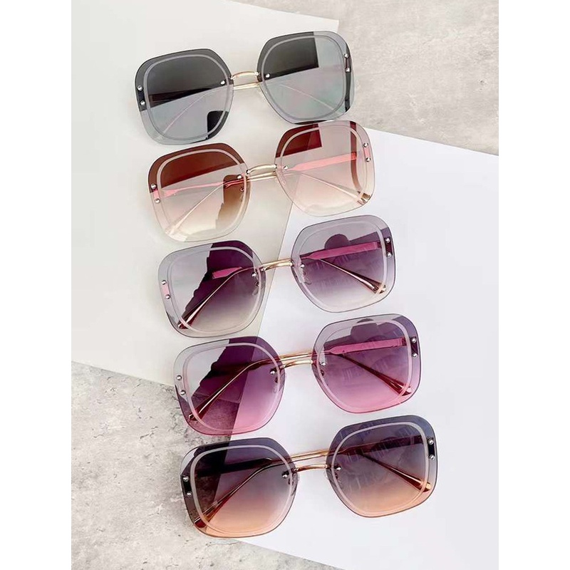 (YUZHU) Kính Râm Oversized Không Gọng Chống Tia UV Thời Trang Mùa Hè