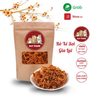Khô bò sợi, thịt bò khô xé sợi Gia Lai Fat Tiger đặc Sản Việt 100-500g không chất bảo quản, bò ướt ít sợi giòn