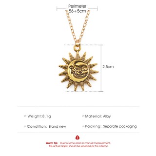 Vintage style moon and sun pendant