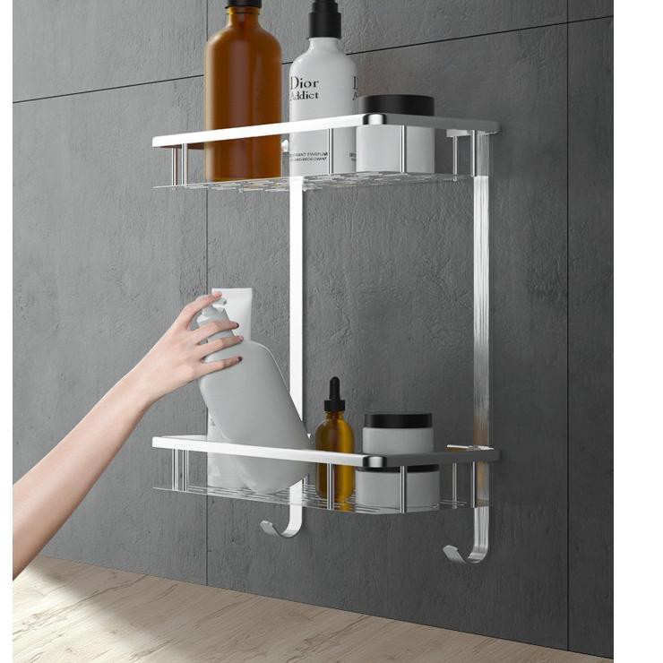 (Hàng Mới Về) Giá Nhôm Đựng Xà Phòng 2 Tầng Tiện Dụng Cho Nhà Bếp