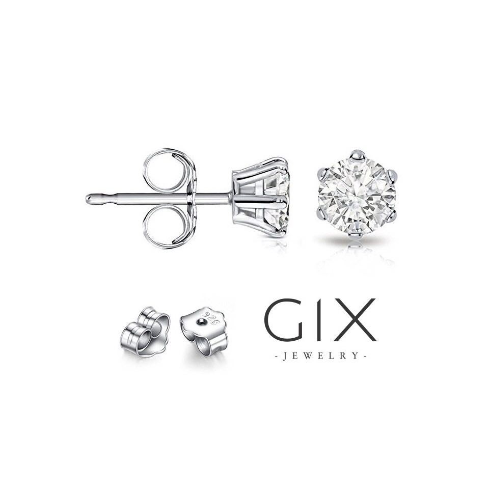 Bông tai bạc nữ mạ vàng trắng đẹp Gix Jewel Bảo Hành Trọn Đời SPGBT15