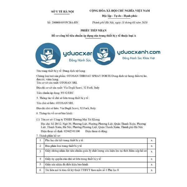 Mua  OTOSAN THROAT SPRAY FORTE, 30ml, Xịt họng kháng khuẩn - Y Dược Xanh