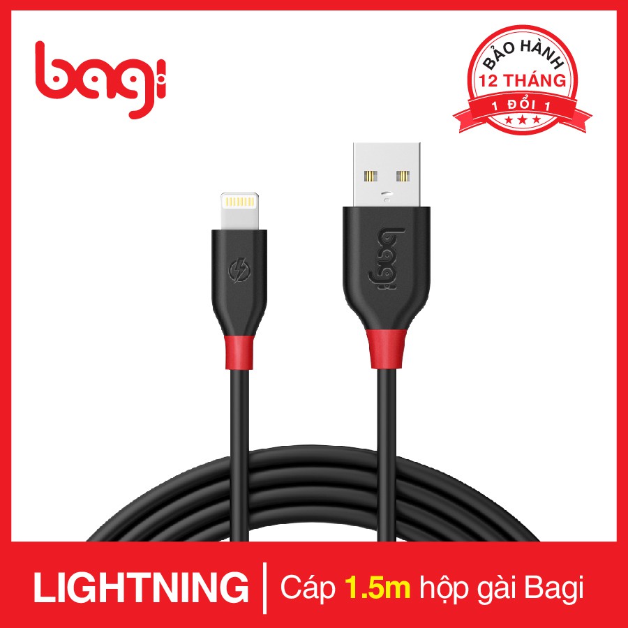 [BAGI] CÁP LIGHTNING BAGI 1,5M IA150 – BẢO HÀNH 12 THÁNG