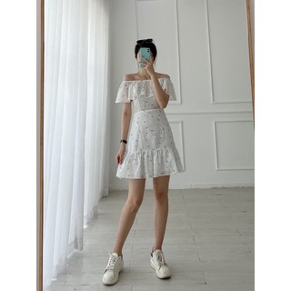 Đầm bẹt vai hoa nhí