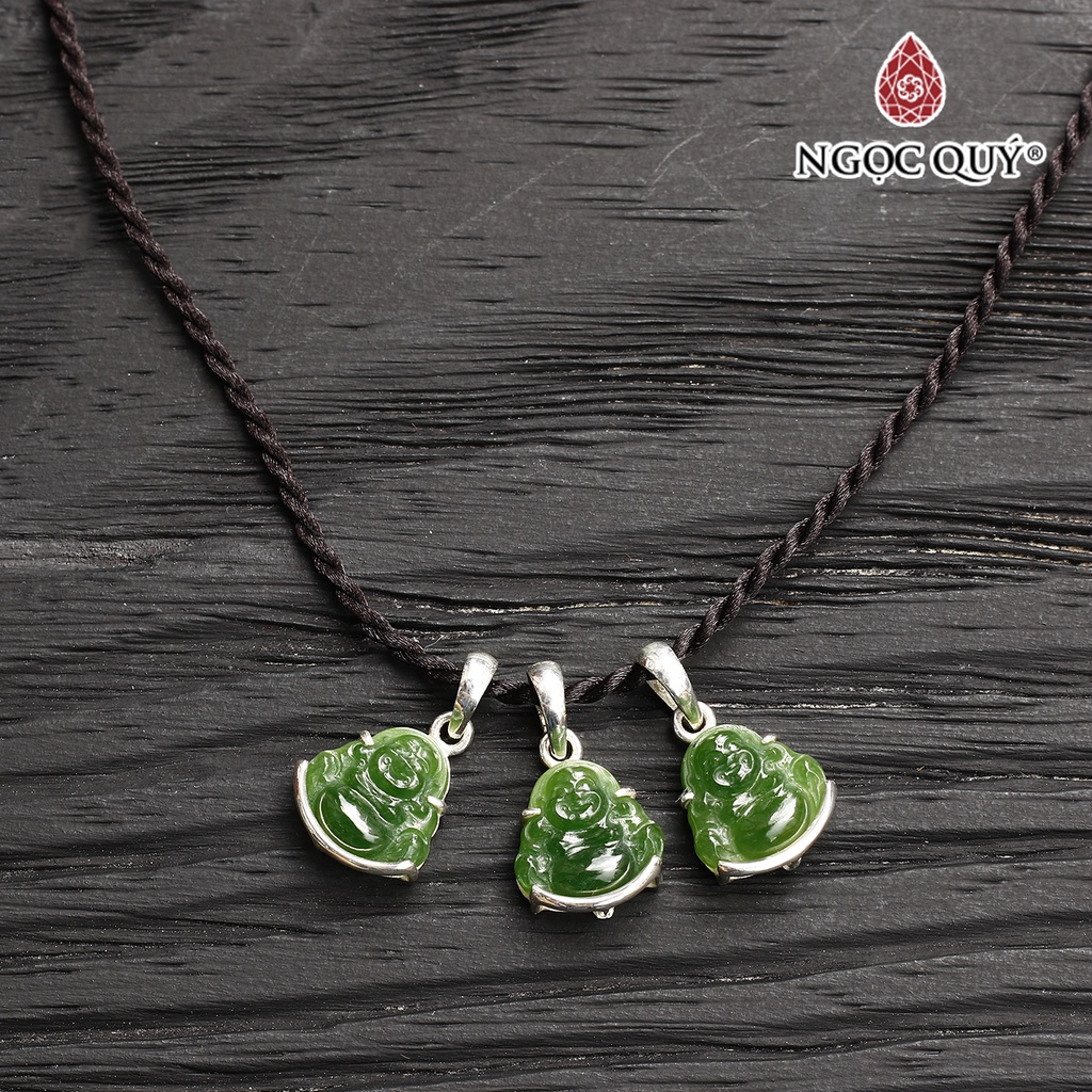 Mặt dây chuyền phật di lặc NB bọc bạc nhỏ - Ngọc Quý
