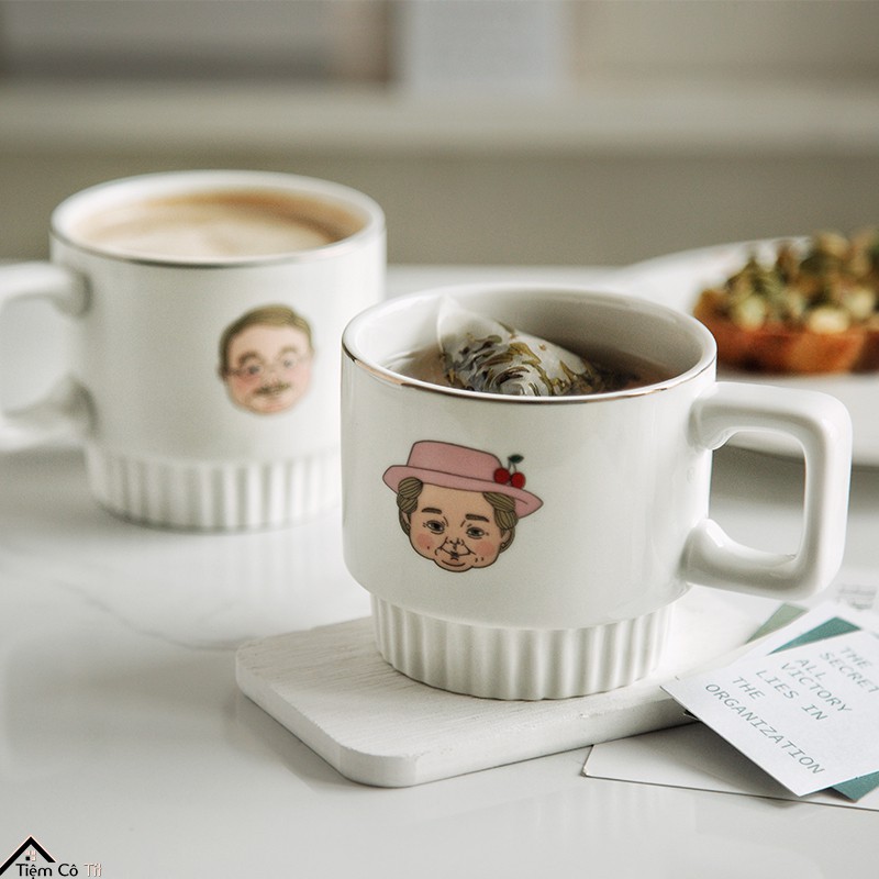 Cốc sứ đôi ông bà anh dung tích 350ml làm quà tặng valentine sinh nhật