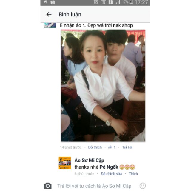 Áo sơ mi cặp cổ trụ màu trắng