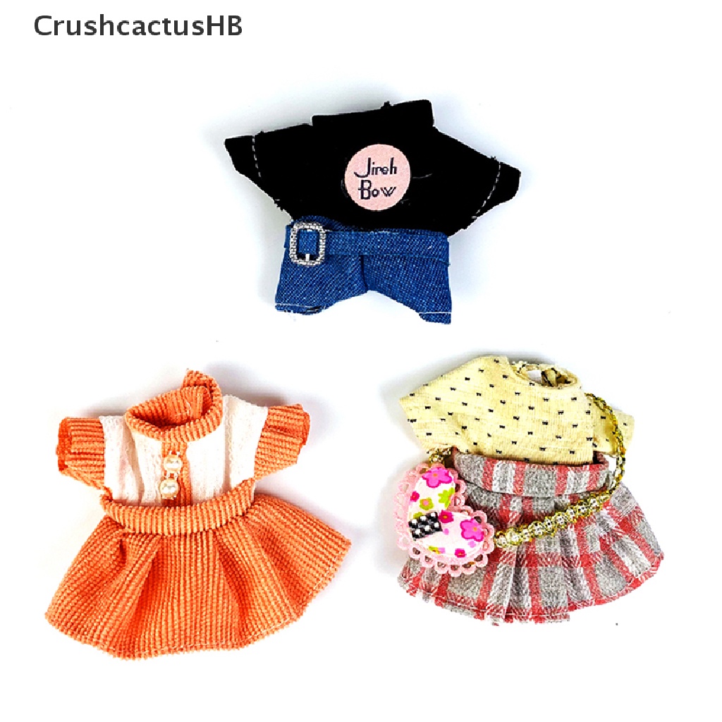 [CrushcactusHB] 1:12 Doll Clothes Outfit Dollhouse Doll Skirt Suit 6 Inch Doll Multicolor Dress Hot Sell