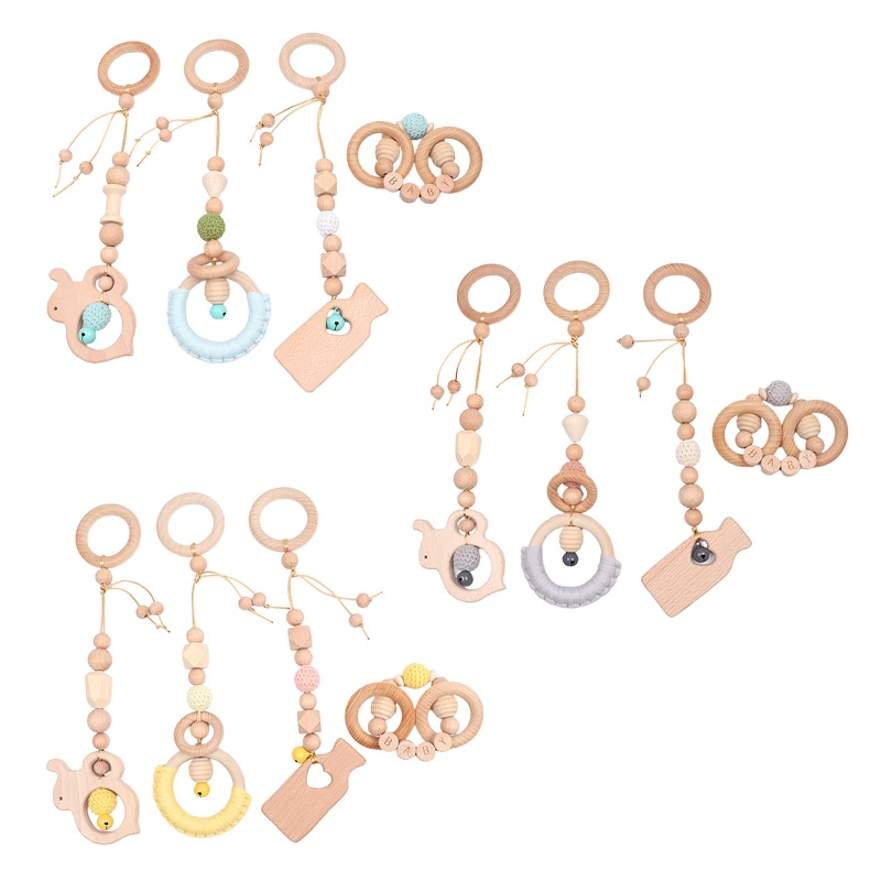 Bộ 4 Vòng Lục Lạc Treo Xe Đẩy Em Bé Sơ Sinh