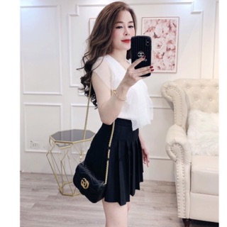 [FREE SHIP - Ảnh thật] Chân váy dạ cao cấp xếp li