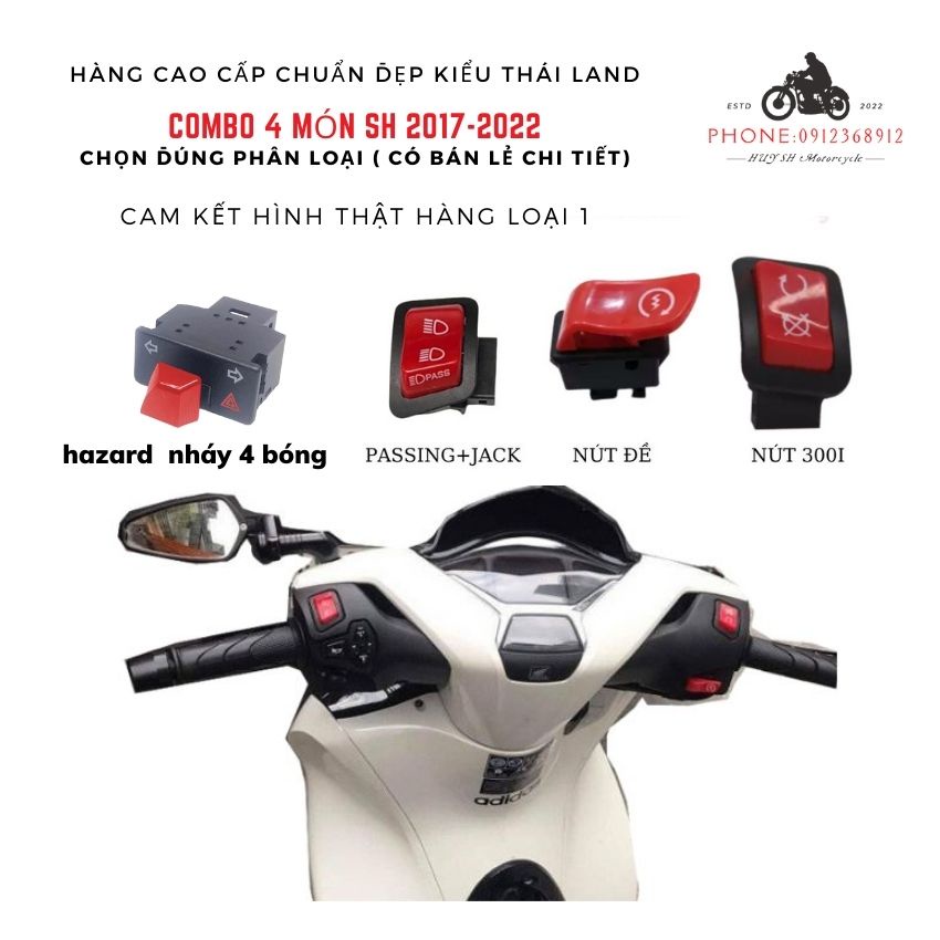 Bộ Công Tắc Đỏ Cho SH Việt Nam ( SH 2017-2022) Có Bán Lẻ Chi tiết