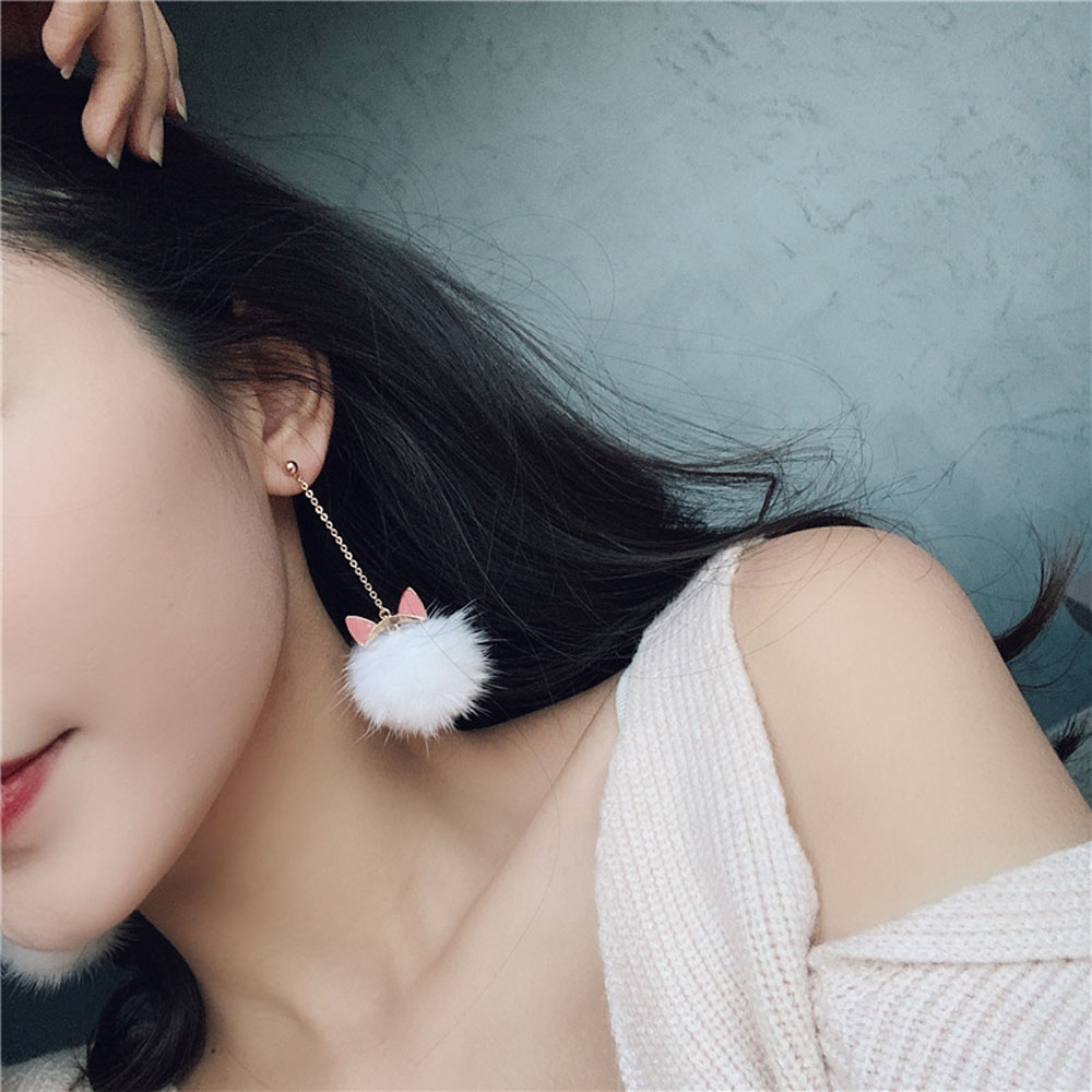 Khuyên Tai Nữ Dài Hình Chú Mèo Đáng Yêu