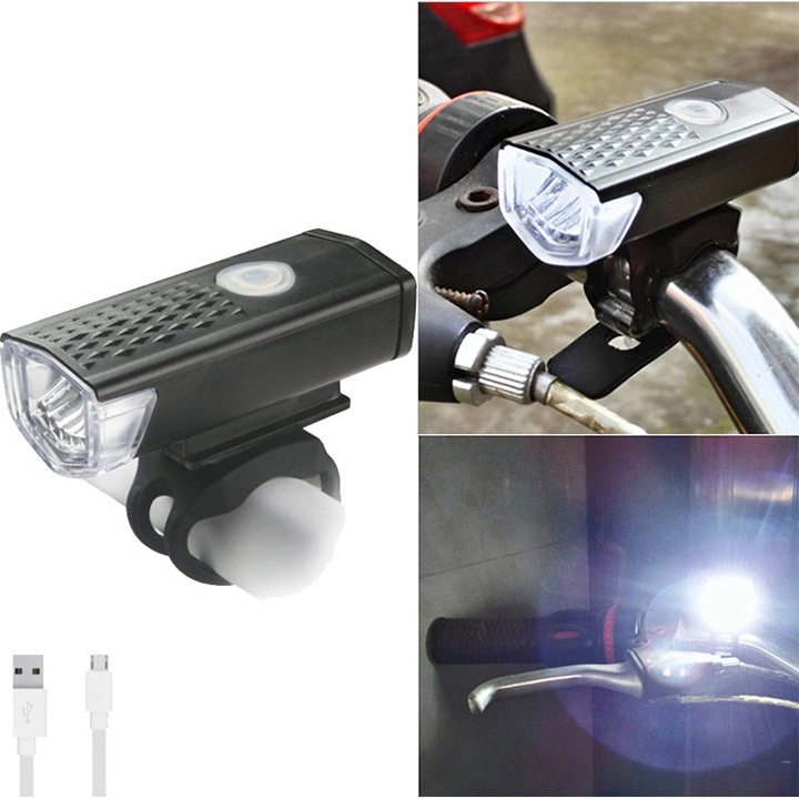 Đèn pha LED xe đạp thể thao siêu sáng chống nước sạc usb