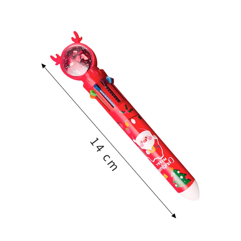 Bút Bi 0.5mm 10 Màu Họa Tiết Giáng Sinh Hoạt Hình
