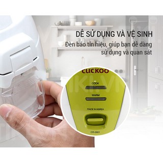 NỒI CƠM ĐIỆN CUCKOO CR-0661 (XANH TRẮNG)