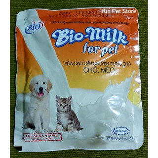 SỮA CHO PET THÚ CƯNG CHÓ MÈO BIO MILK GÓI 100G Hạn Sử Dụng Đến 2022