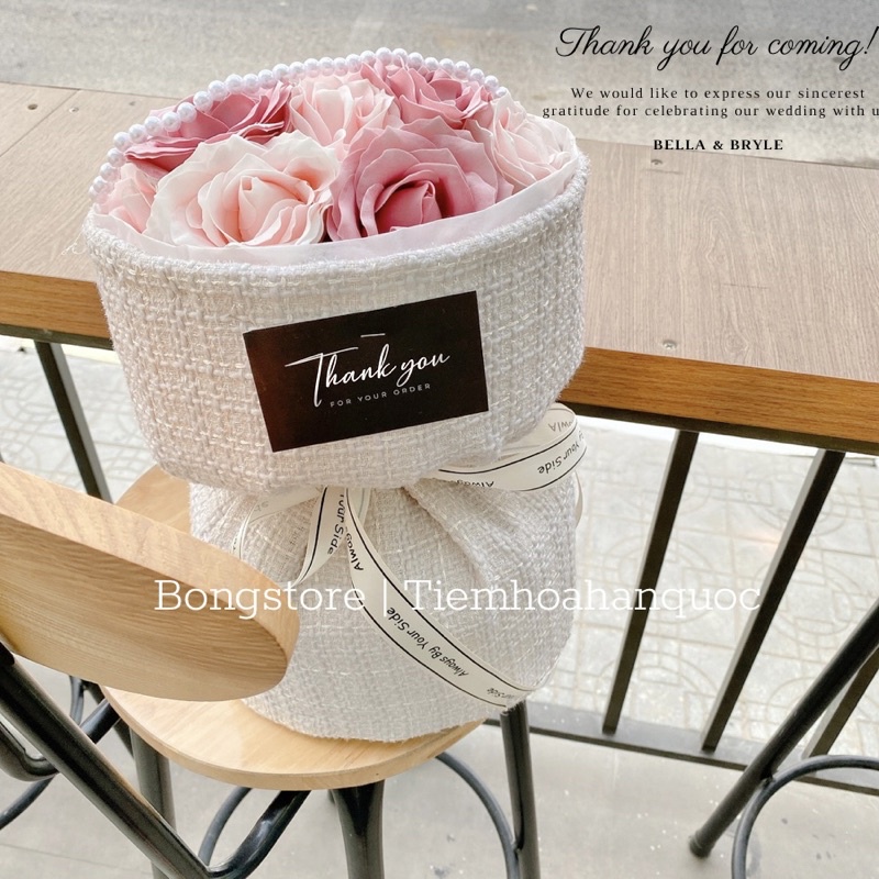 Bó Hoa Sáp 7 lớp mix màu KÈM TÚI làm quà tặng sinh nhật, 8/3, 20/10