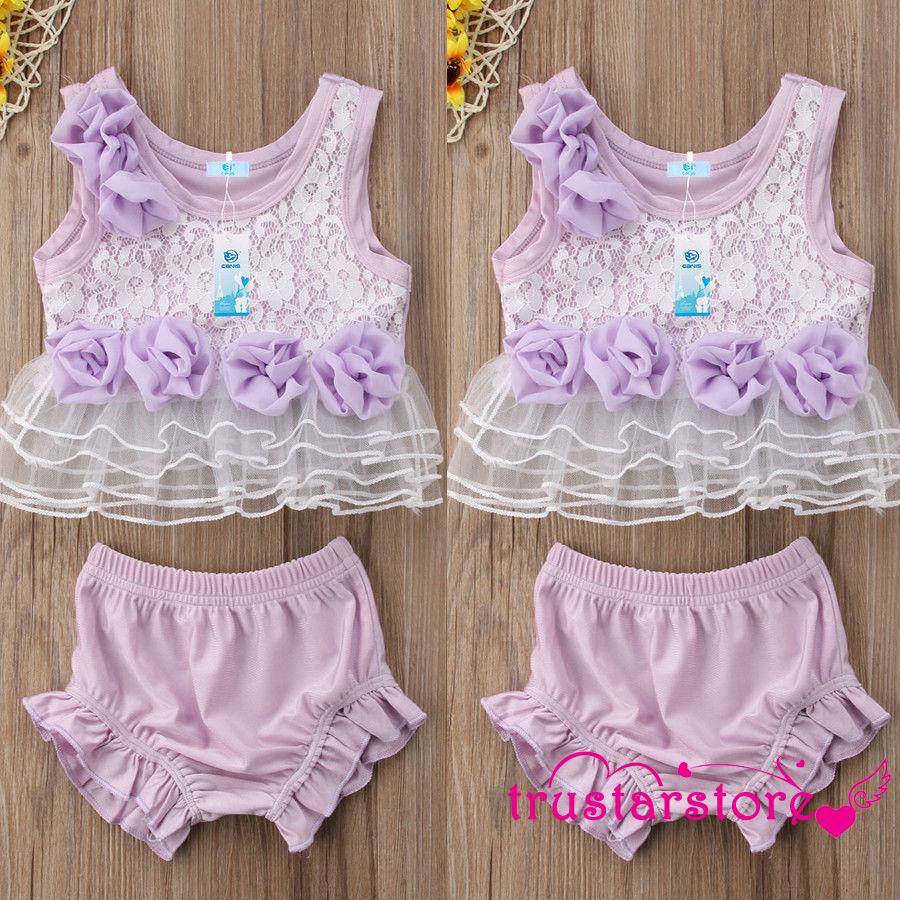 Set Áo Thêu Hoa Kèm Quần Short Giả Váy Xòe Dễ Thương Cho Bé Gái