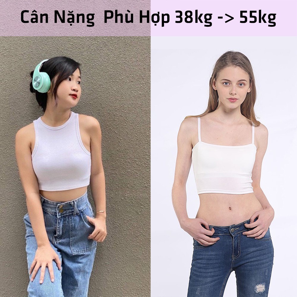 Áo Ba Lỗ Nữ Croptop Ngang Eo Thoitrang24h Thun Gân Vài Dày Co Dãn