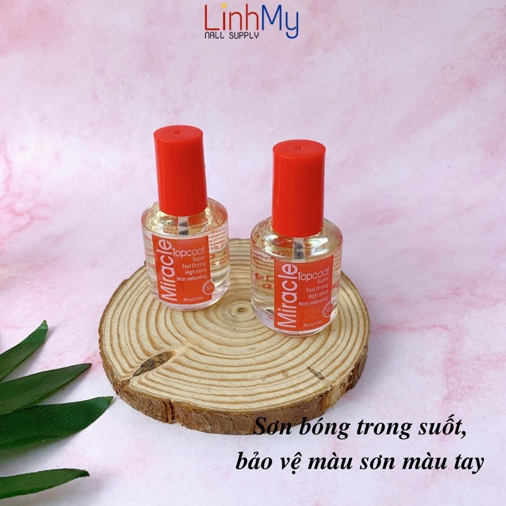 Nước Sơn Bóng Móng Chất Mỹ Không Vàng Móng Nhanh Khô Không Cần Máy Hơ