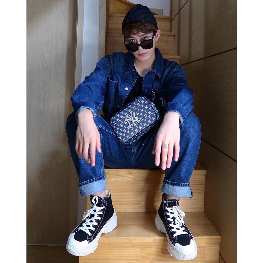 ✅   Túi MLB Monogram Jacquard Cross Bag NewYork Yankees Blue 32BGDC111-50N | ẢNH THẬT | CÓ SẴN HÀNG