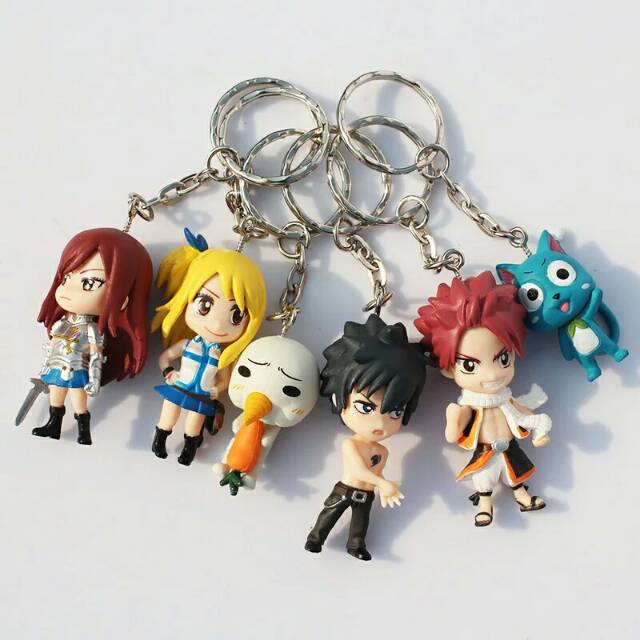 Móc Khóa Hình Nhân Vật Anime Fairy Tail Natsu Gray Erza Lucy