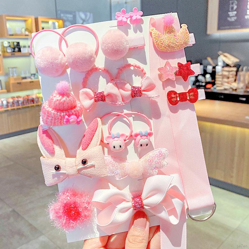 Set 18 Kẹp Nơ Dễ Thương Cho Bé Gái 1-4 Tuổi Se7En