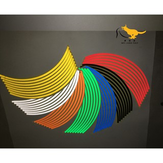 Bộ decan dán phản quang vành xe 3 màu (đỏ,xanh,vàng)