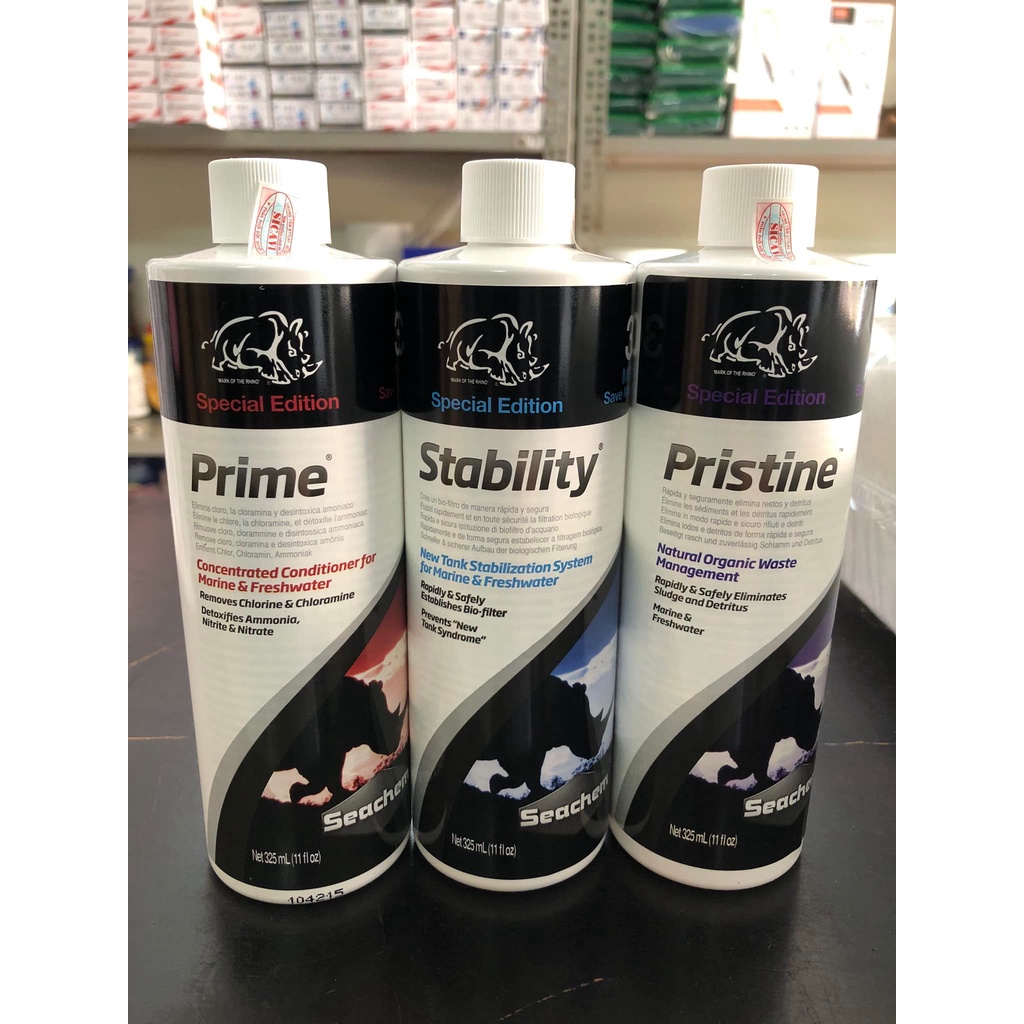Stability-Prime-Pristine  - Vi sinh Seachem -Xử lý nước-phân hủy mùn bã hữu cơ-phụ kiện thủy sinh