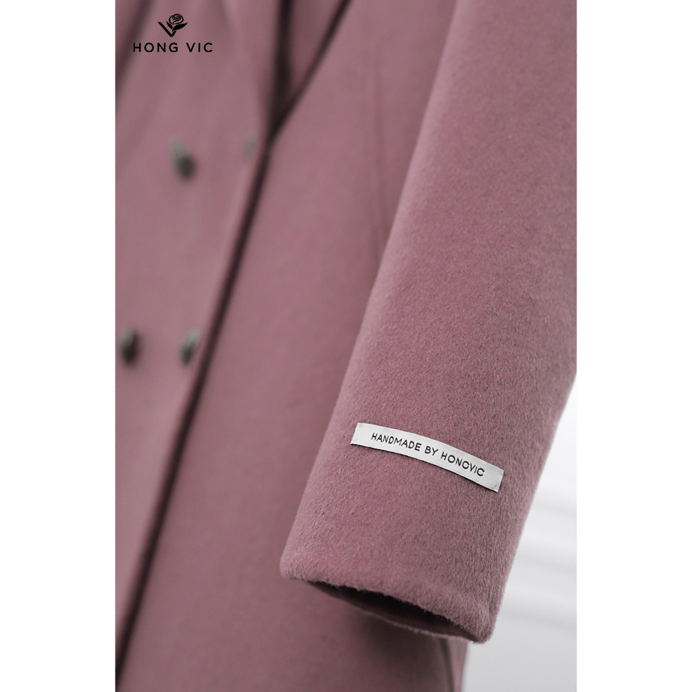 Áo mang-to nữ thiết kế Hongvic tím khâu tay MT18