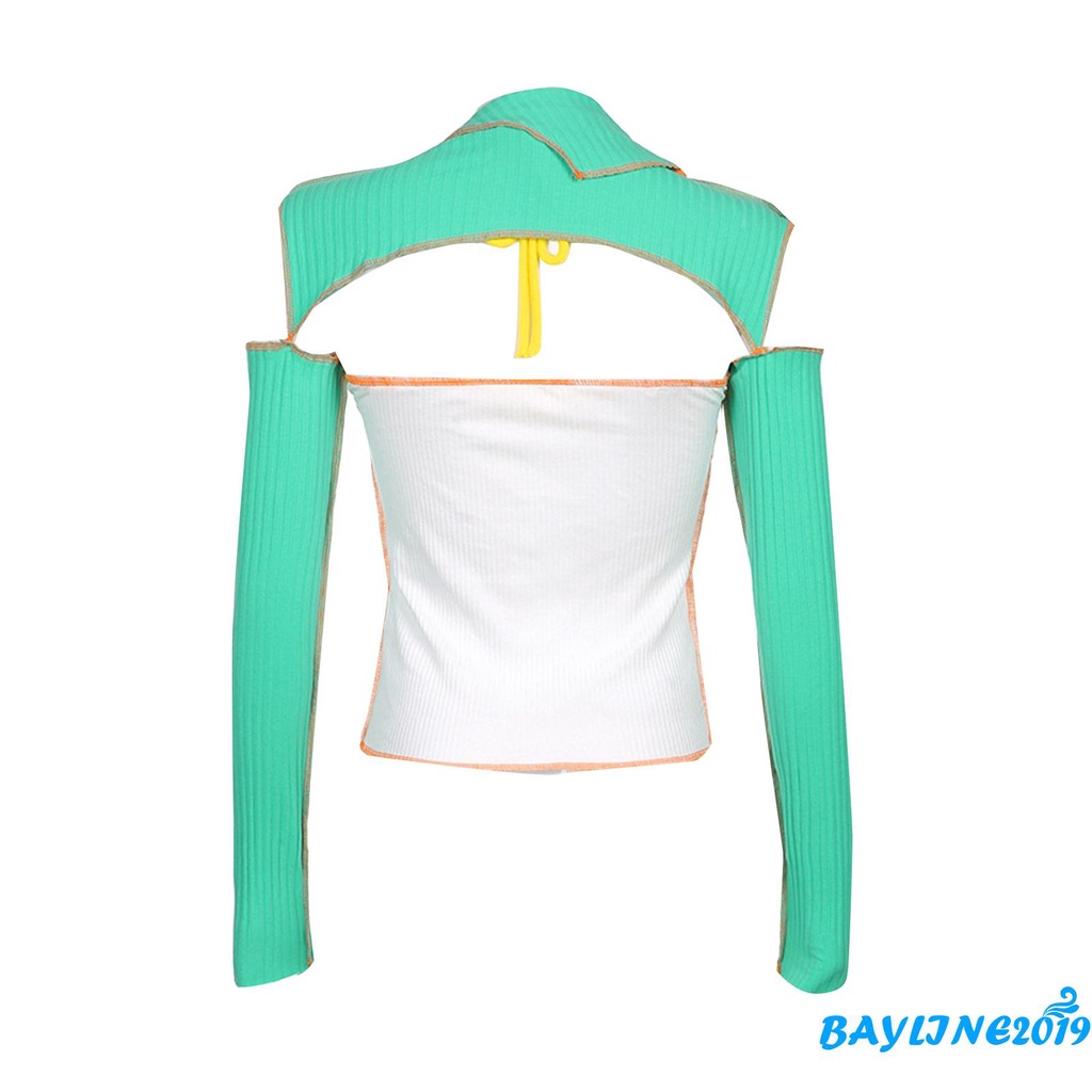 Áo Lửng Tay Dài Màu Sắc Thời Trang Quyến Rũ Cho Nữ