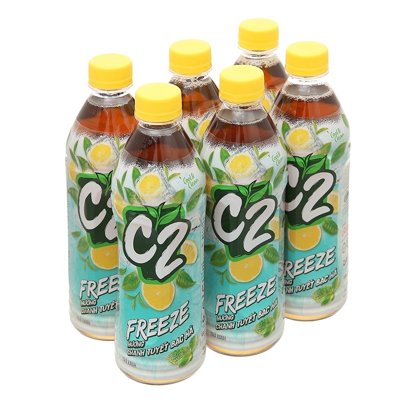 Trà xanh C2 Freeze hương chanh tuyết bạc hà chai 455ml