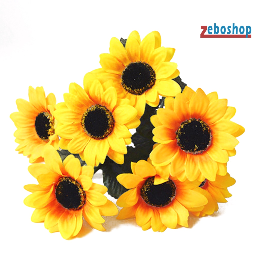 1 Bó 7 Bông Hoa Hướng Dương Giả Bằng Lụa
