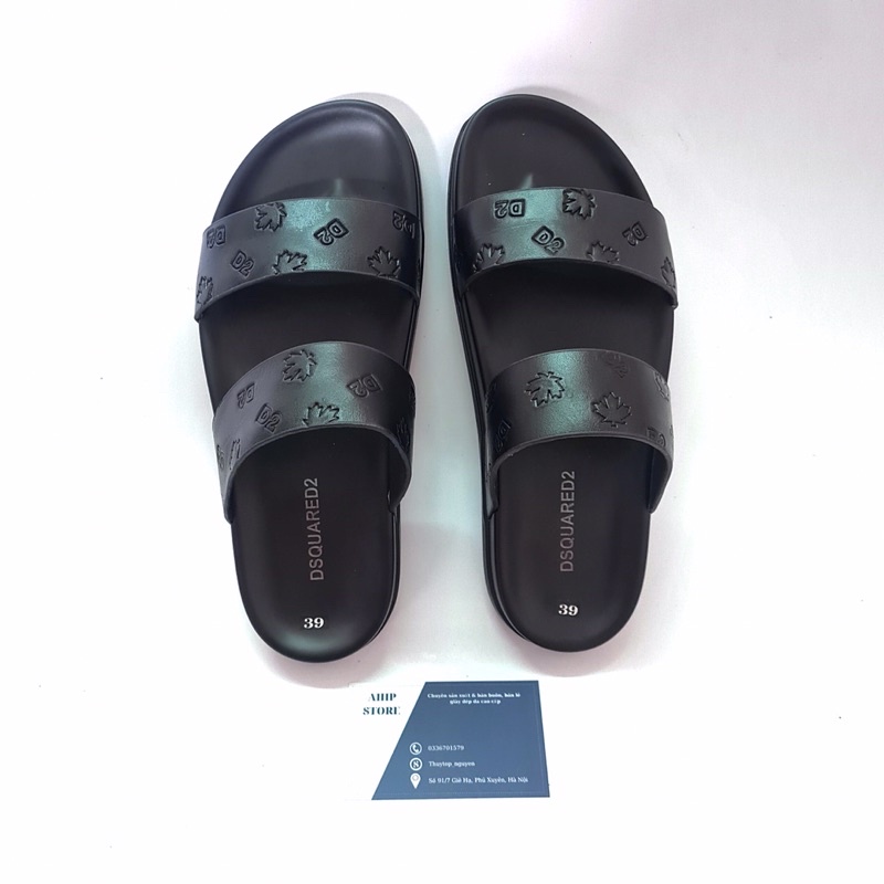 Dép Da Nam Quai Ngang Da Bò Cao Cấp Phong Cách Hà Quốc