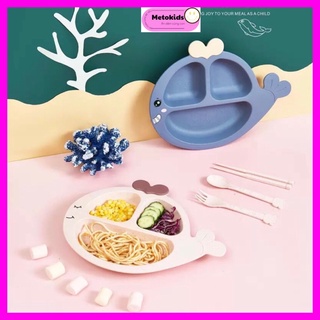 Khay ăn dặm kiểu Nhật ăn cơm bé chỉ huy lúa mạch an toàn cho bé