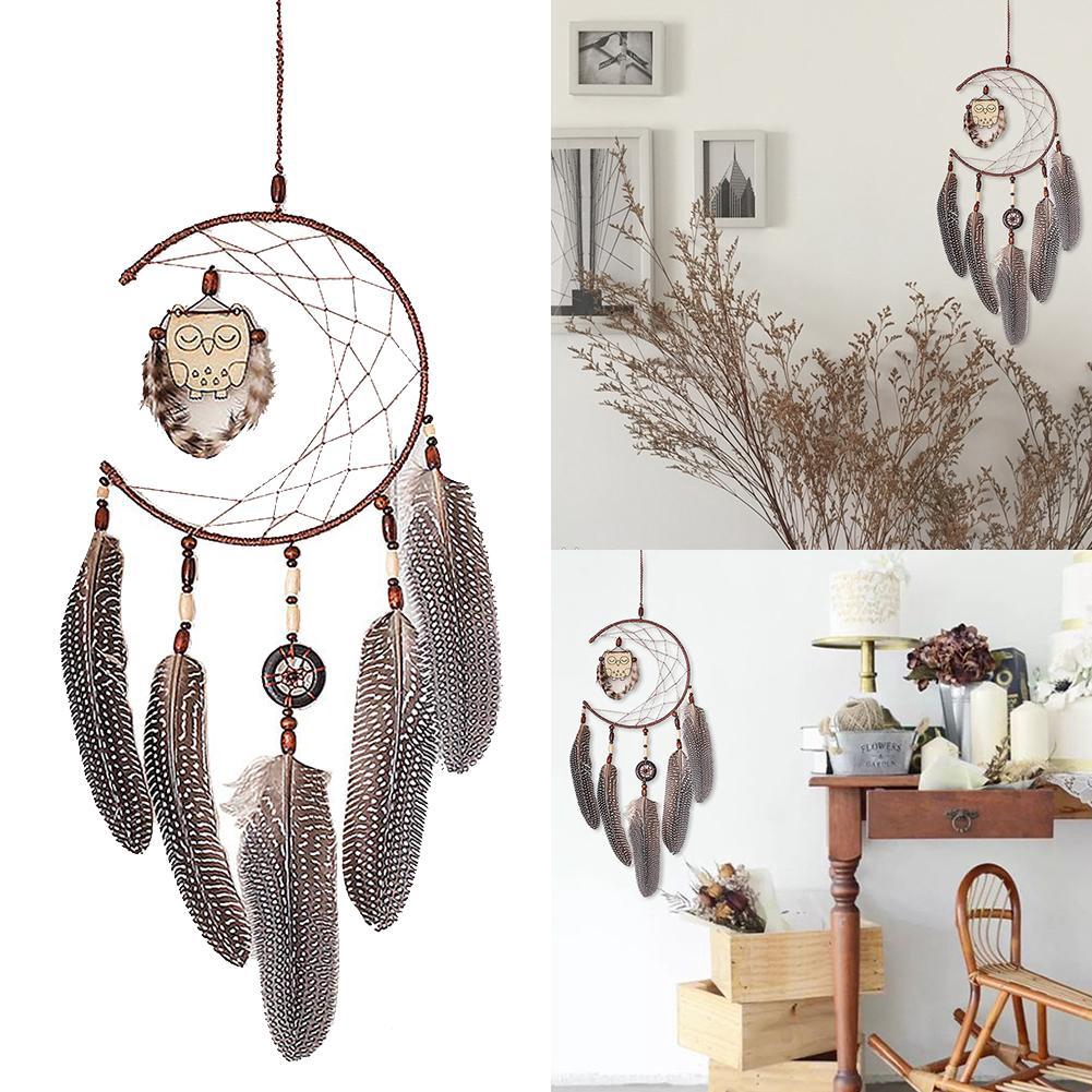 Dreamcatcher hình chim cú đính lông vũ