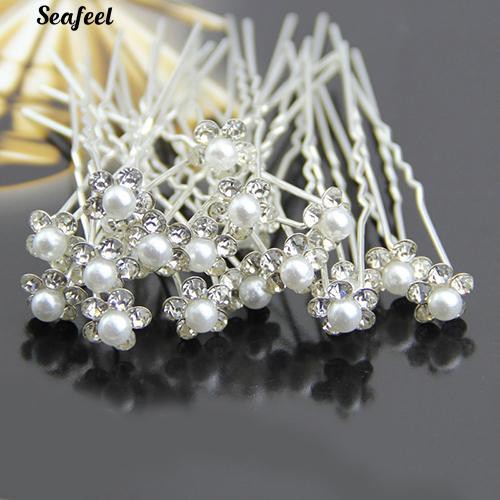 Set 20 trâm cài tóc hình hoa có phối ngọc trai đầy tiện lợi